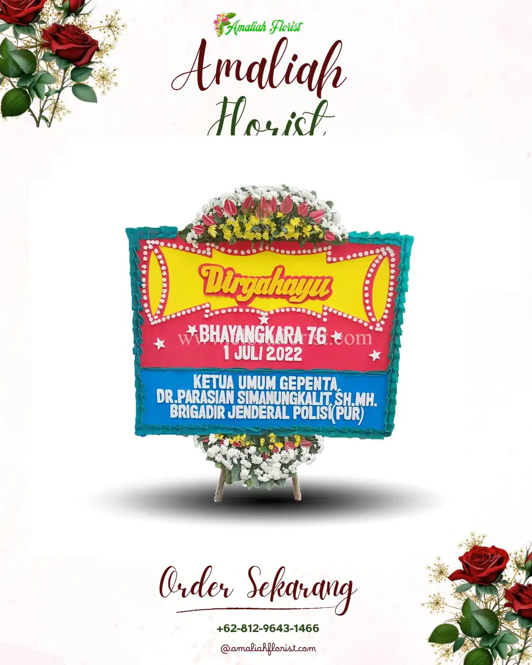 Papan Bunga HUT Ulang Tahun Padang Cermin